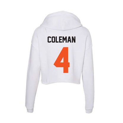 Oklahoma State - NCAA Men's Basketball : Christian Coleman - Women's Crop Fleece Hoodie-1