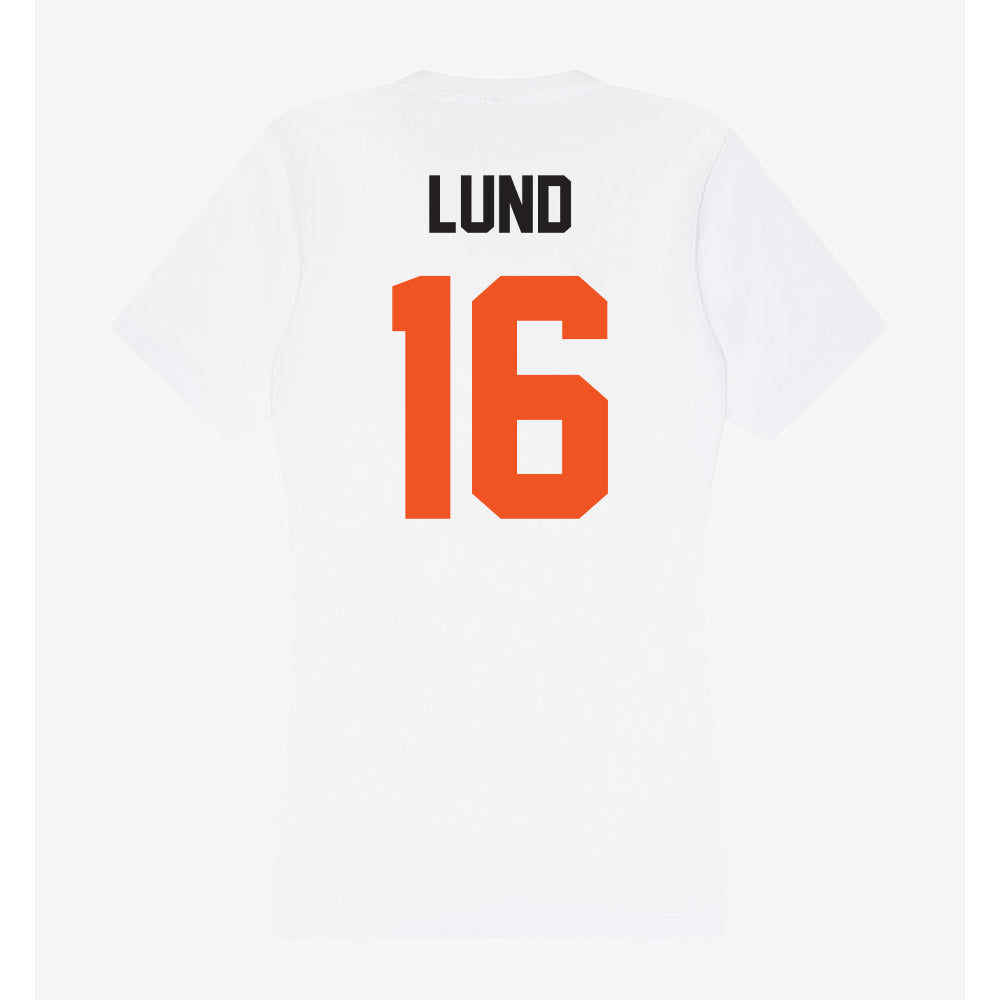 Oklahoma State - NCAA Baseball : Ethan Lund - Women's V-Neck T-Shirt-1