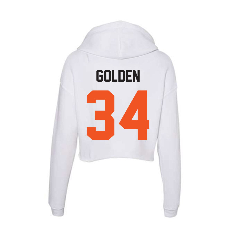 Oklahoma State - NCAA Baseball : Josiah Golden - Women's Crop Fleece Hoodie-1