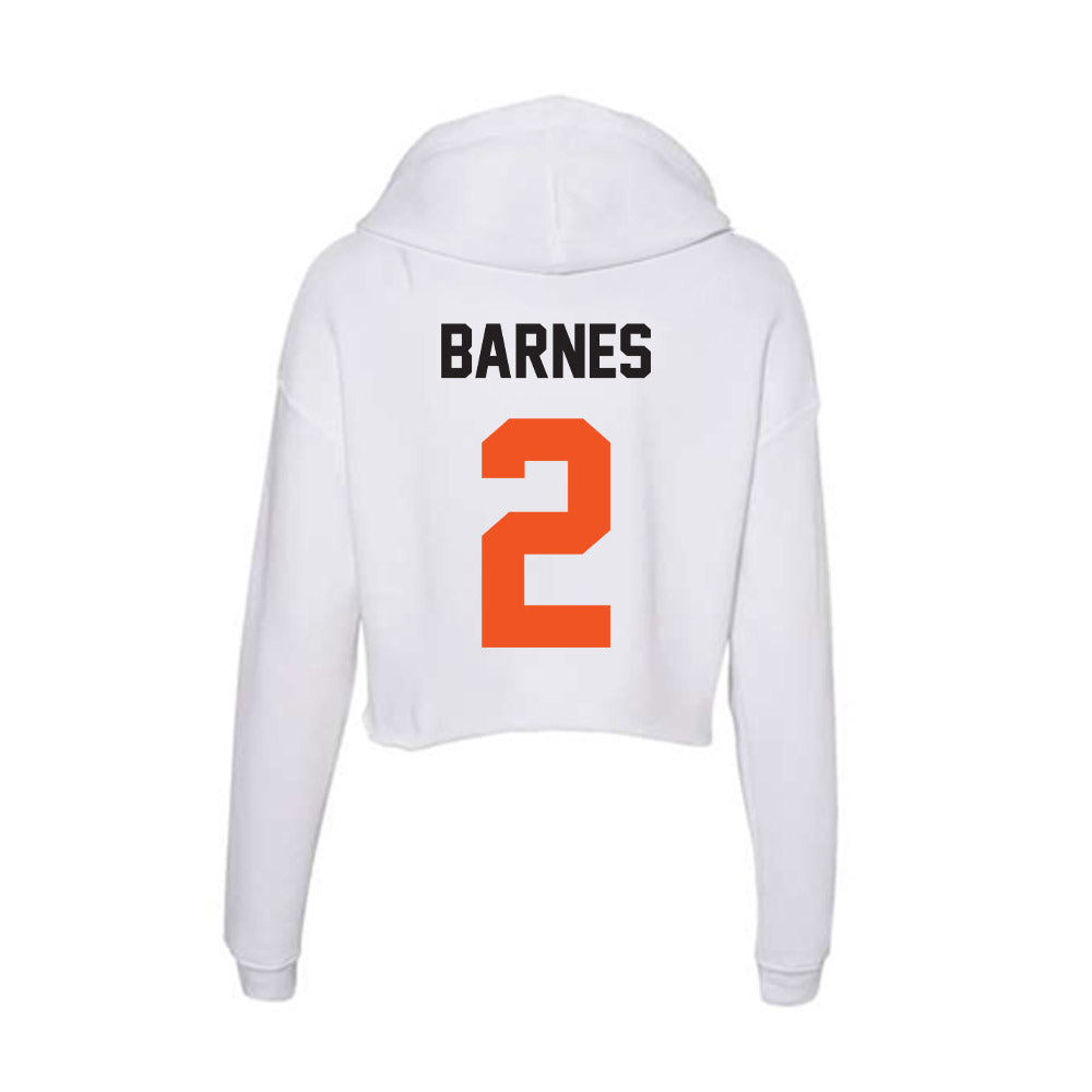 Oklahoma State - NCAA Football : Chris Barnes - Women's Crop Fleece Hoodie-1