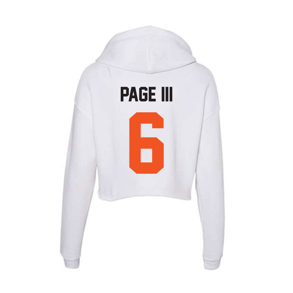 Oklahoma State - NCAA Football : Tre Page III - Women's Crop Fleece Hooded Sweatshirt-1