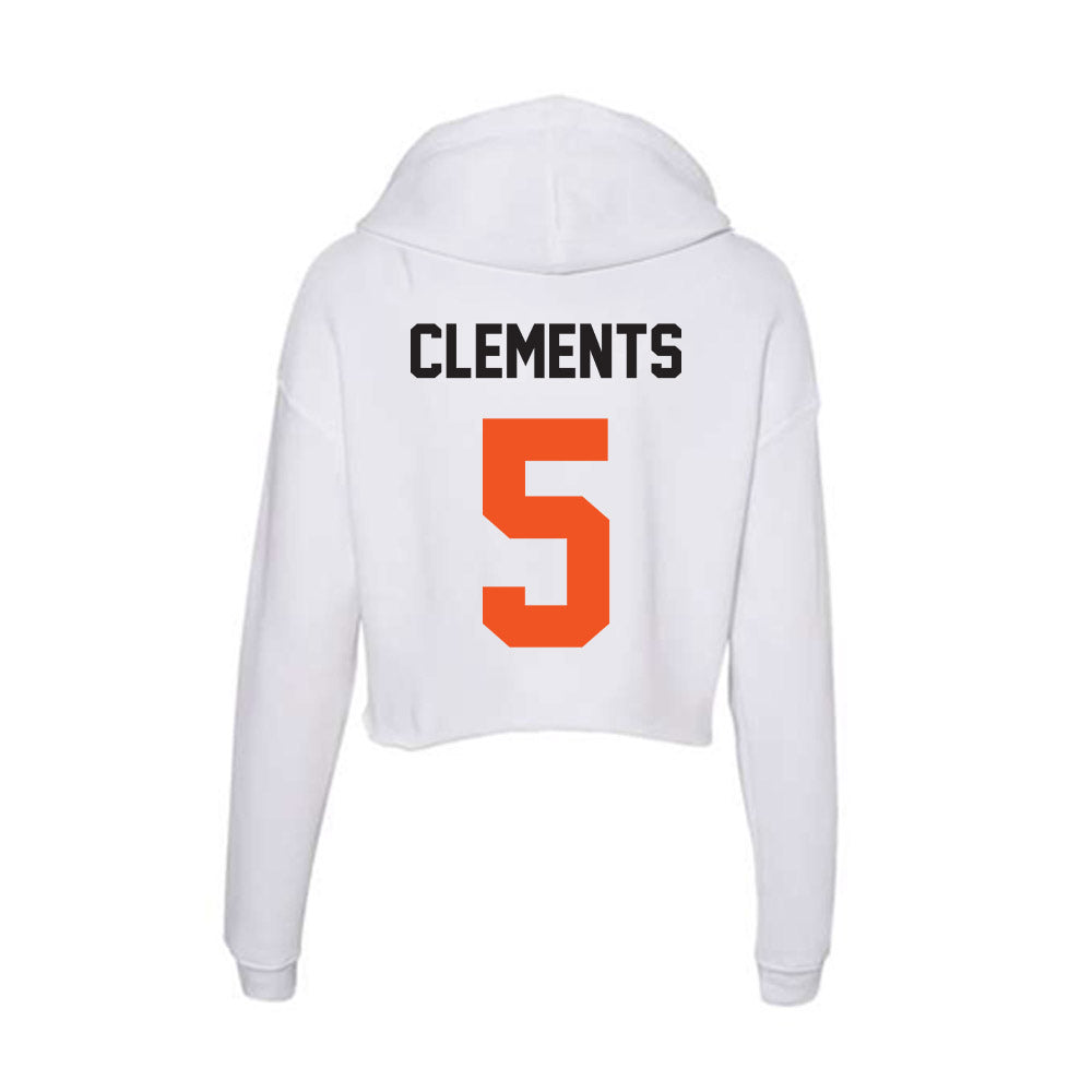 Oklahoma State - NCAA Football : Saadiq Clements - Women's Crop Fleece Hoodie-1