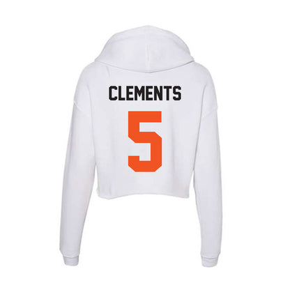 Oklahoma State - NCAA Football : Saadiq Clements - Women's Crop Fleece Hoodie-1