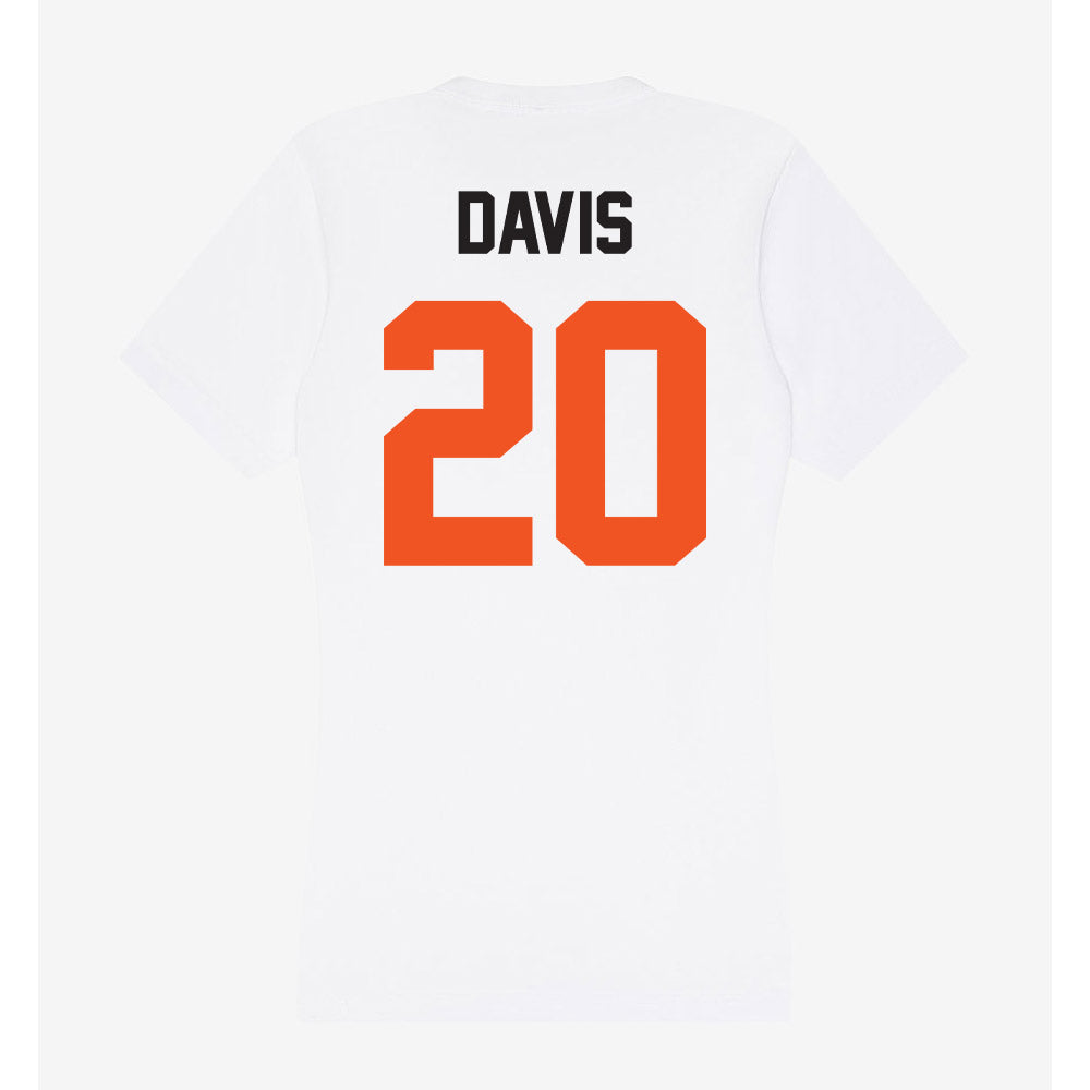 Oklahoma State - NCAA Football : Taurean Davis - Women's V-Neck T-Shirt-1