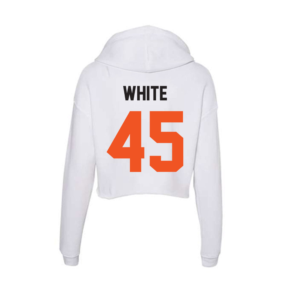 Oklahoma State - NCAA Football : Enai White - Women's Crop Fleece Hoodie-1