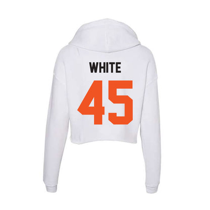 Oklahoma State - NCAA Football : Enai White - Women's Crop Fleece Hoodie-1