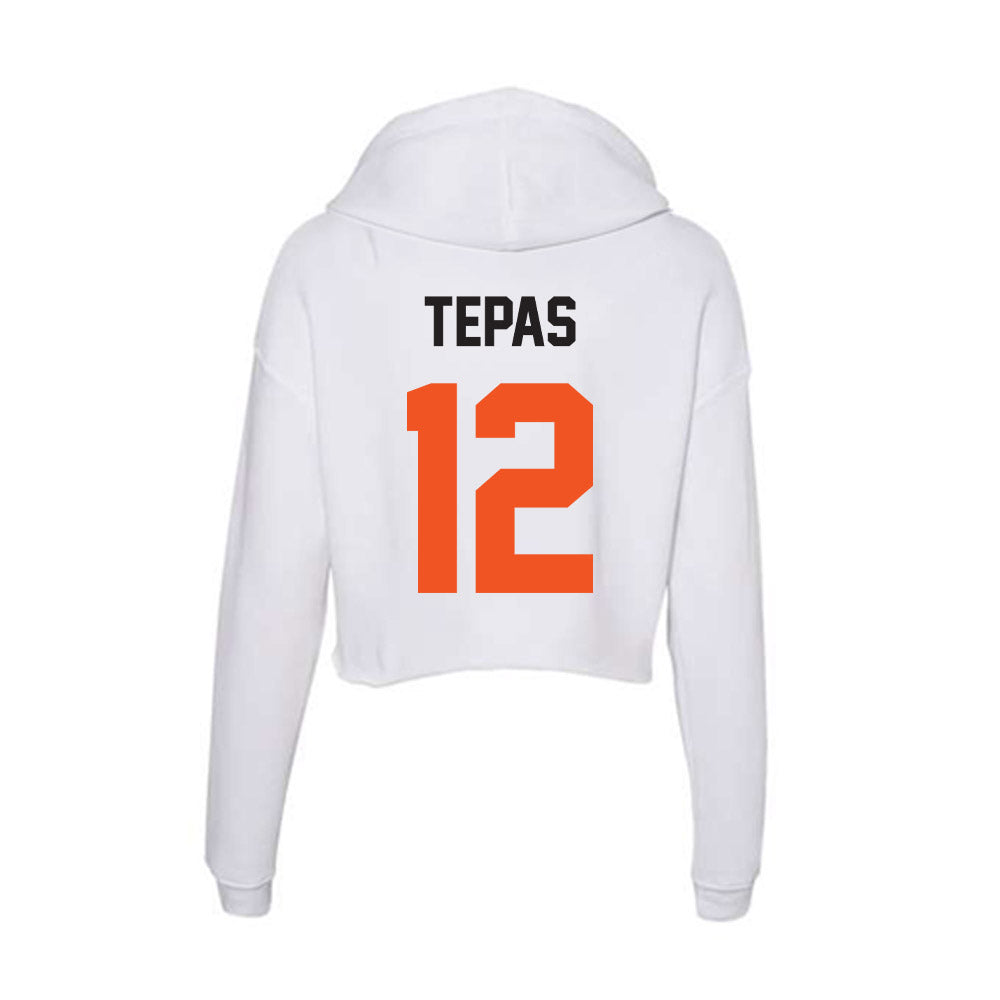 Oklahoma State - NCAA Football : Luke Tepas - Women's Crop Fleece Hoodie-1