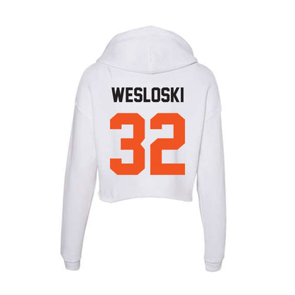 Oklahoma State - NCAA Football : Ethan Wesloski - Women's Crop Fleece Hoodie-1