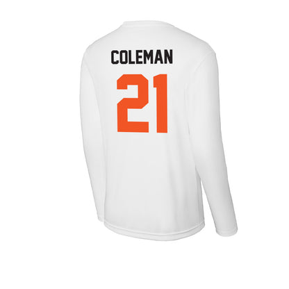 Oklahoma State - NCAA Men's Basketball : Isaiah Coleman - Activewear Long Sleeve T-Shirt-1
