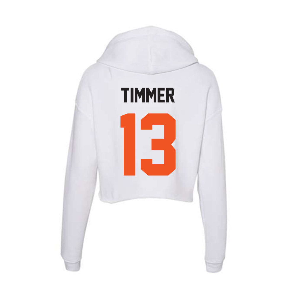 Oklahoma State - NCAA Women's Basketball : Haleigh Timmer - Women's Crop Fleece Hoodie-1