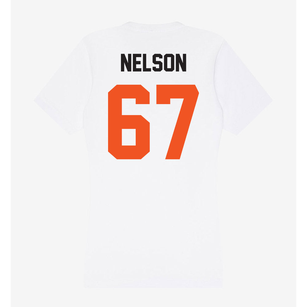 Oklahoma State - NCAA Football : Braydon Nelson - Women's V-Neck T-Shirt-1