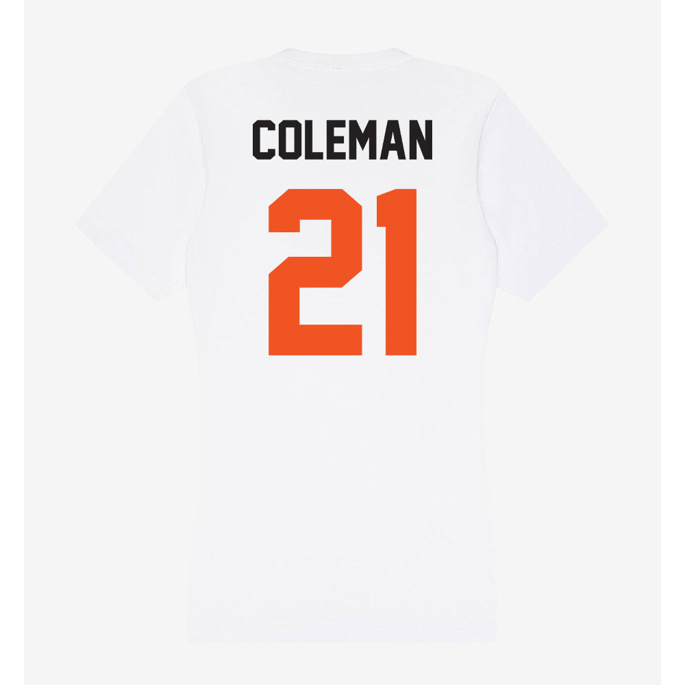 Oklahoma State - NCAA Men's Basketball : Isaiah Coleman - Women's V-Neck T-Shirt-1
