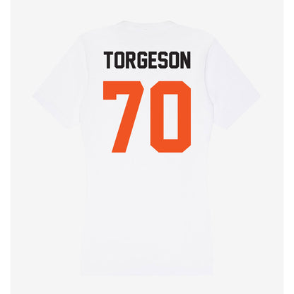 Oklahoma State - NCAA Football : Shaun Torgeson - Women's V-Neck T-Shirt-1