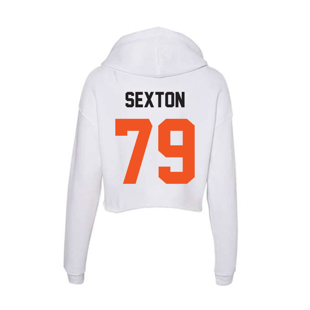 Oklahoma State - NCAA Football : Jacob Sexton - Classic Shersey Women's Crop Fleece Hooded Sweatshirt-1
