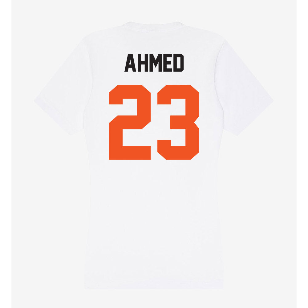 Oklahoma State - NCAA Men's Basketball : Benjamin Ahmed - Women's V-Neck T-Shirt-1