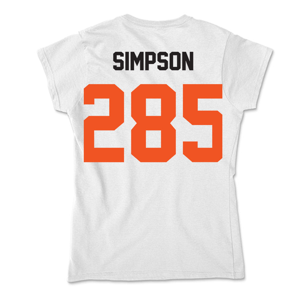Oklahoma State - NCAA Wrestling : Hayden Simpson - Soft Style Women’s T-Shirt-1
