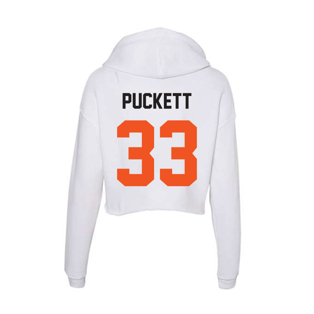 Oklahoma State - NCAA Football : Jack Puckett - Women's Crop Fleece Hoodie-1