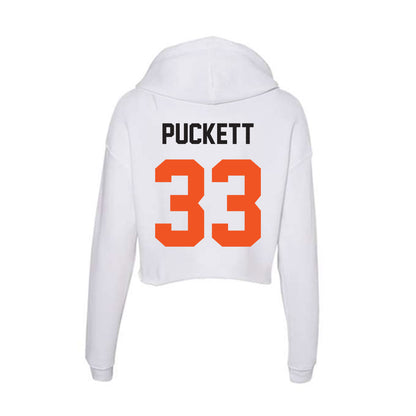 Oklahoma State - NCAA Football : Jack Puckett - Women's Crop Fleece Hoodie-1