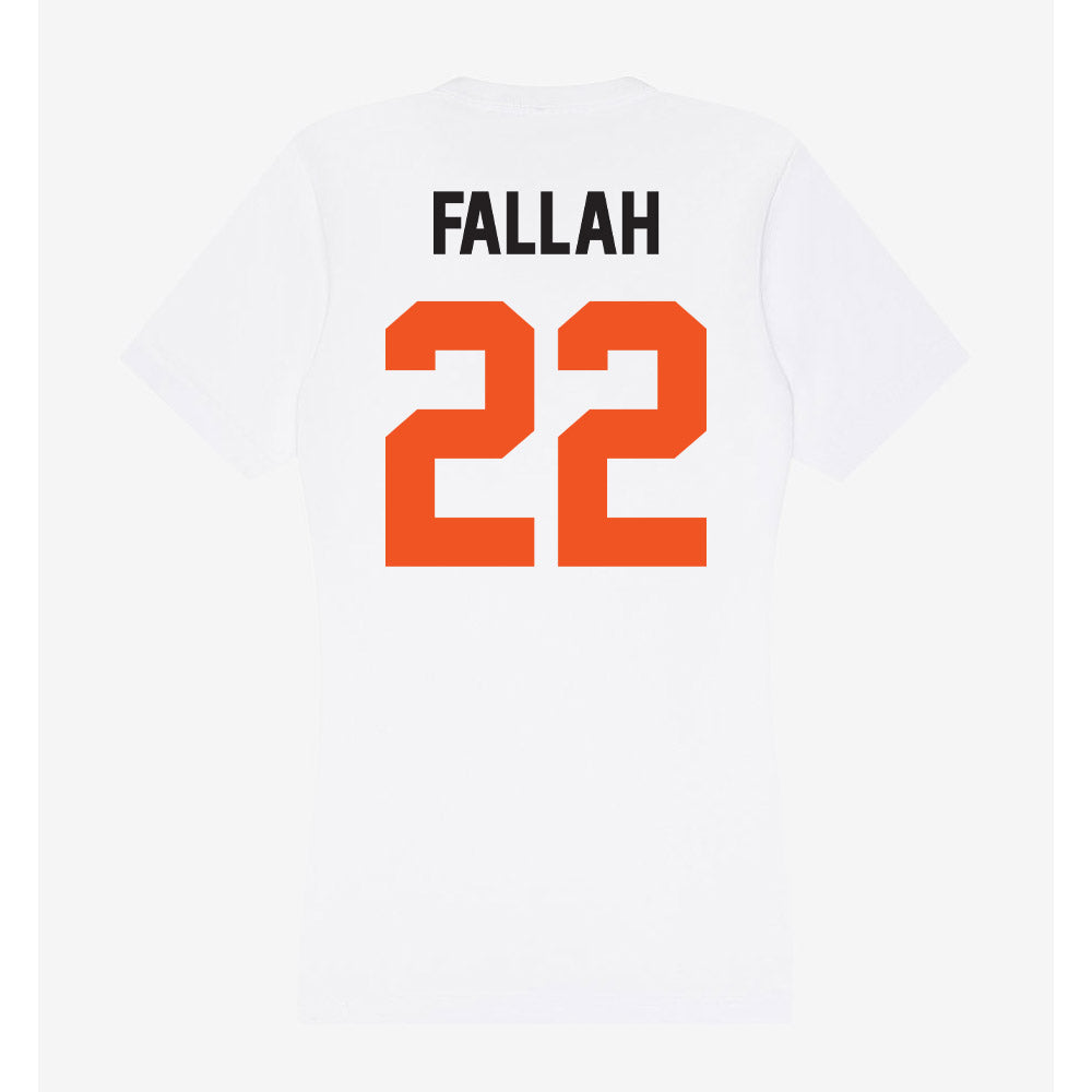 Oklahoma State - NCAA Men's Basketball : Parsa Fallah - Women's V-Neck T-Shirt-1