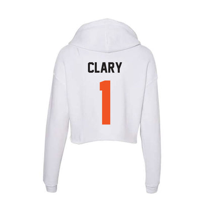 Oklahoma State - NCAA Men's Basketball : Kanye Clary - Women's Crop Fleece Hoodie-1