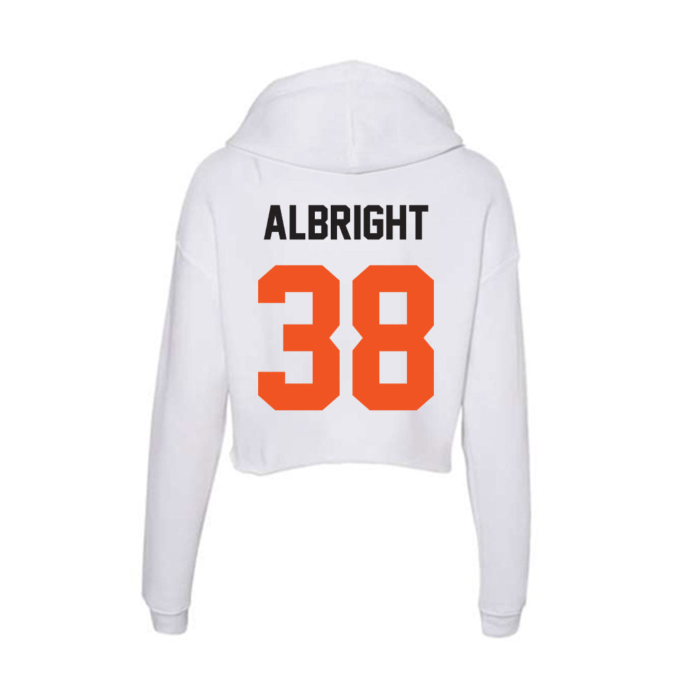 Oklahoma State - NCAA Baseball : Gaige Albright - Women's Crop Fleece Hoodie-1
