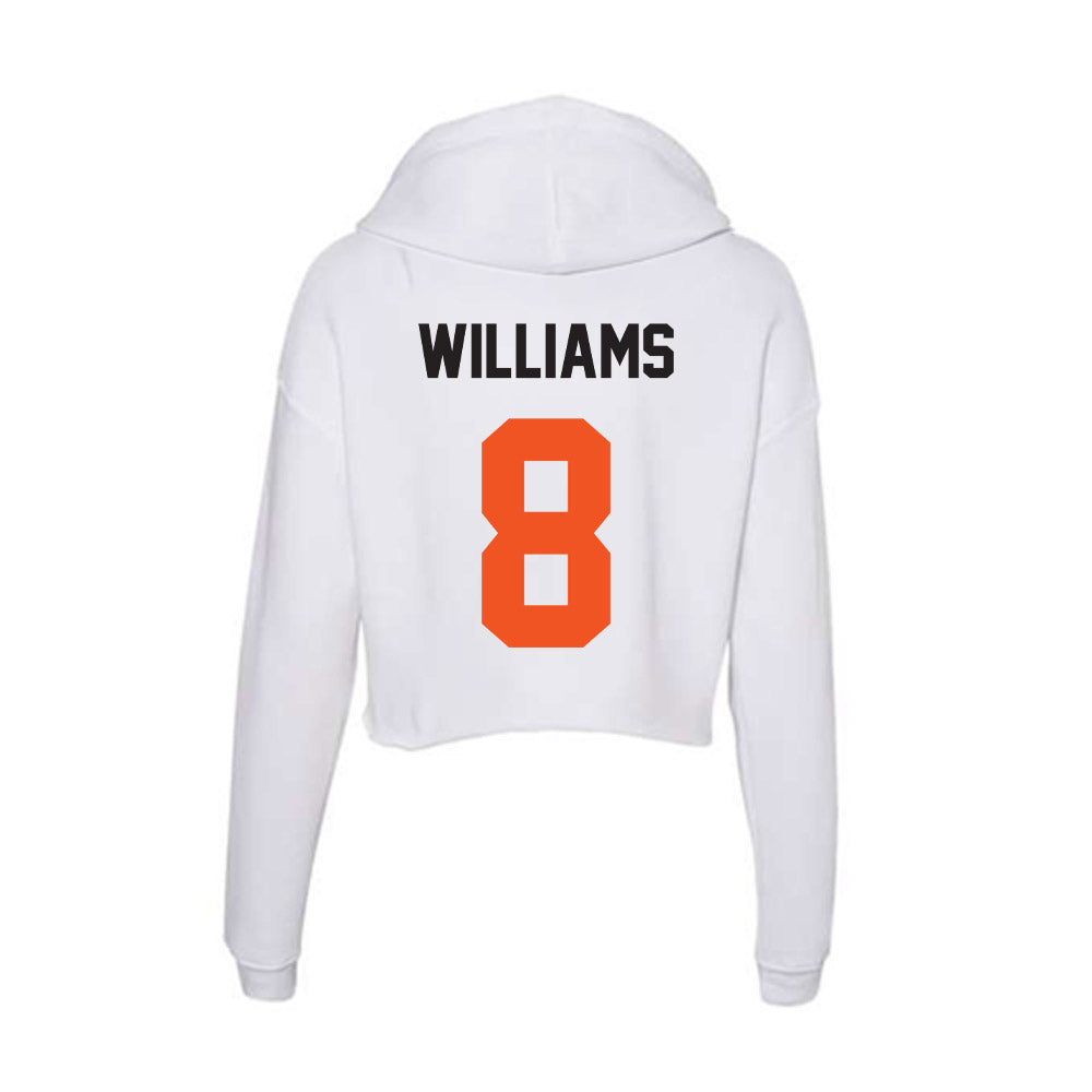 Oklahoma State - NCAA Football : James Williams - Classic Shersey Women's Crop Fleece Hooded Sweatshirt-1