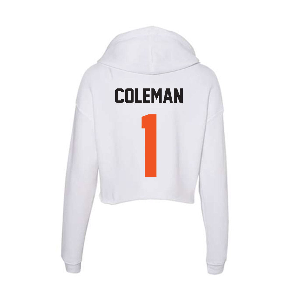 Oklahoma State - NCAA Football : Miles Coleman - Women's Crop Fleece Hoodie-1