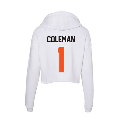 Oklahoma State - NCAA Football : Miles Coleman - Women's Crop Fleece Hoodie-1