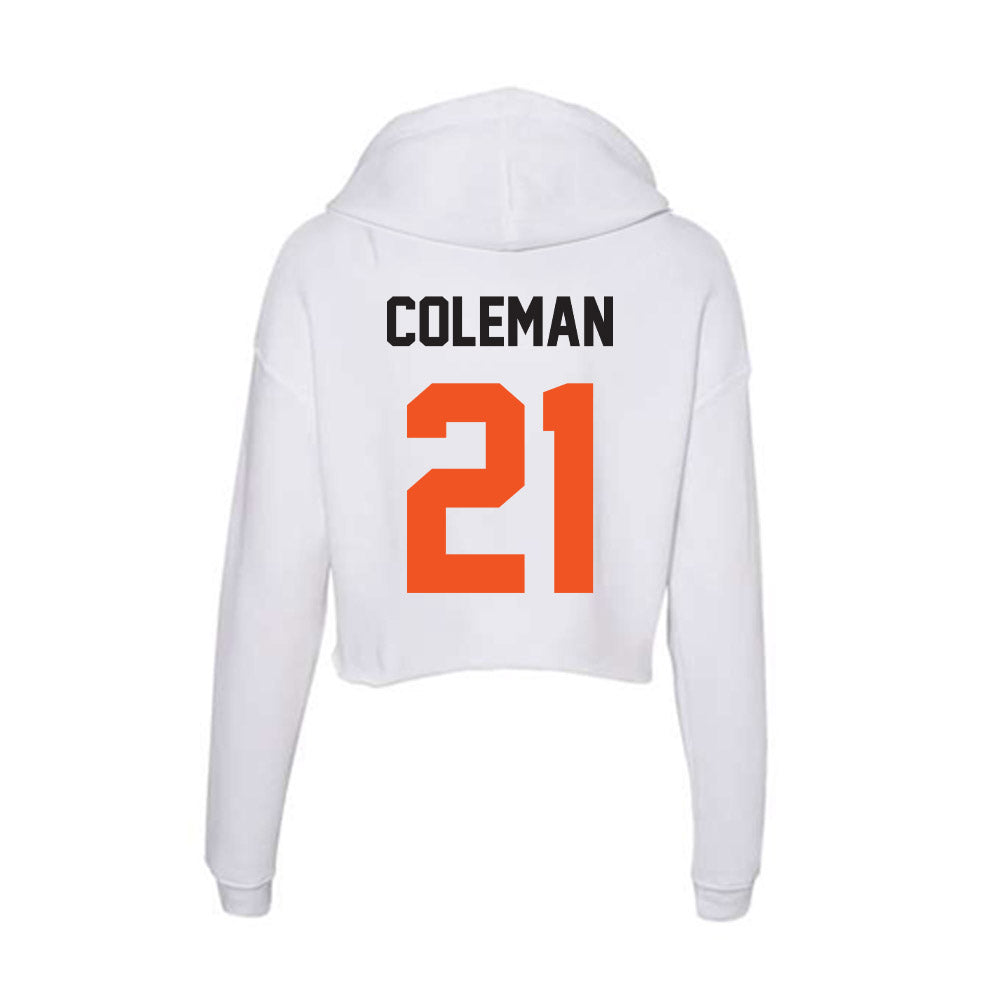 Oklahoma State - NCAA Men's Basketball : Isaiah Coleman - Women's Crop Fleece Hoodie-1