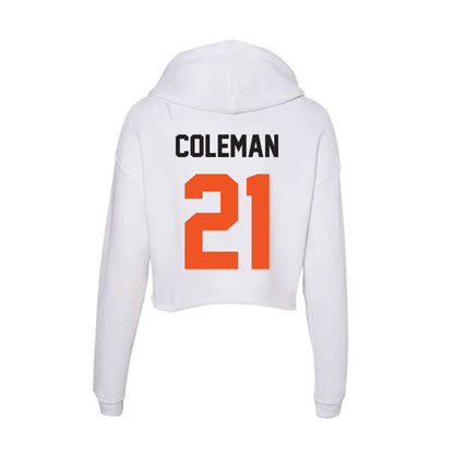 Oklahoma State - NCAA Men's Basketball : Isaiah Coleman - Women's Crop Fleece Hoodie-1