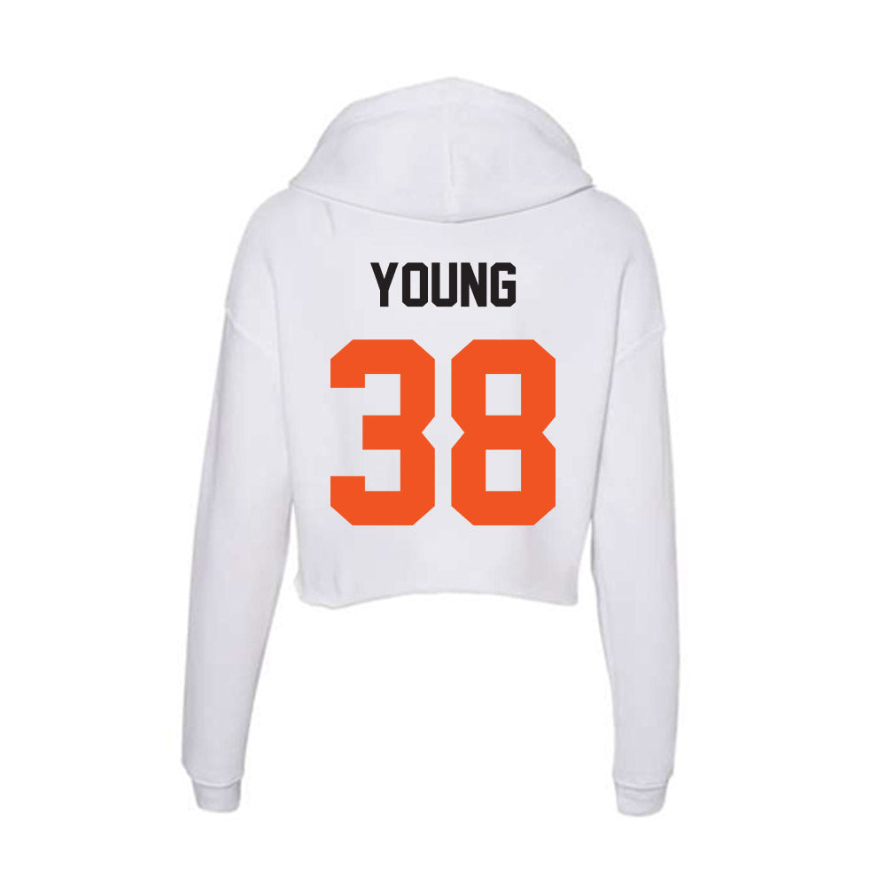 Oklahoma State - NCAA Football : Carlveon Young - Women's Crop Fleece Hoodie-1