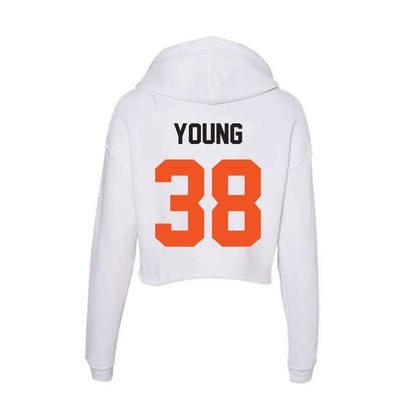 Oklahoma State - NCAA Football : Carlveon Young - Women's Crop Fleece Hoodie-1