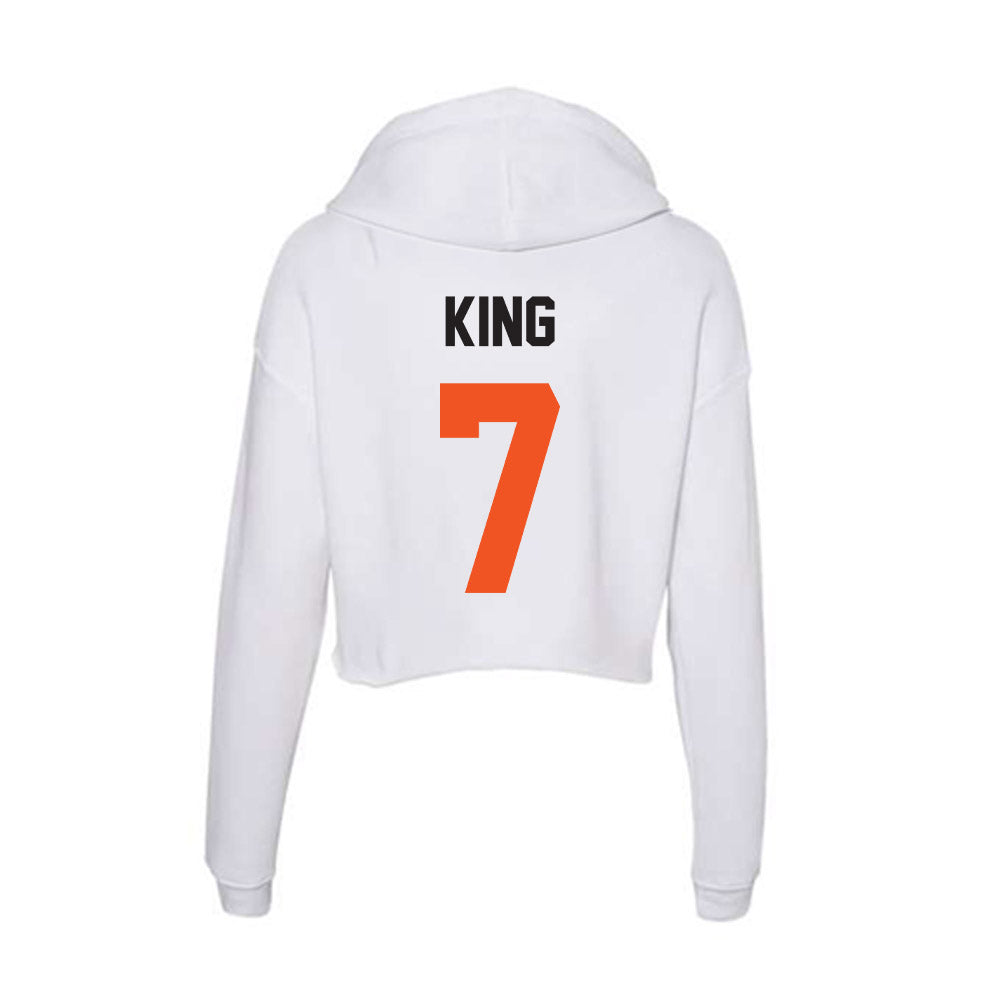 Oklahoma State - NCAA Women's Soccer : Sherline King - Women's Crop Fleece Hoodie-1