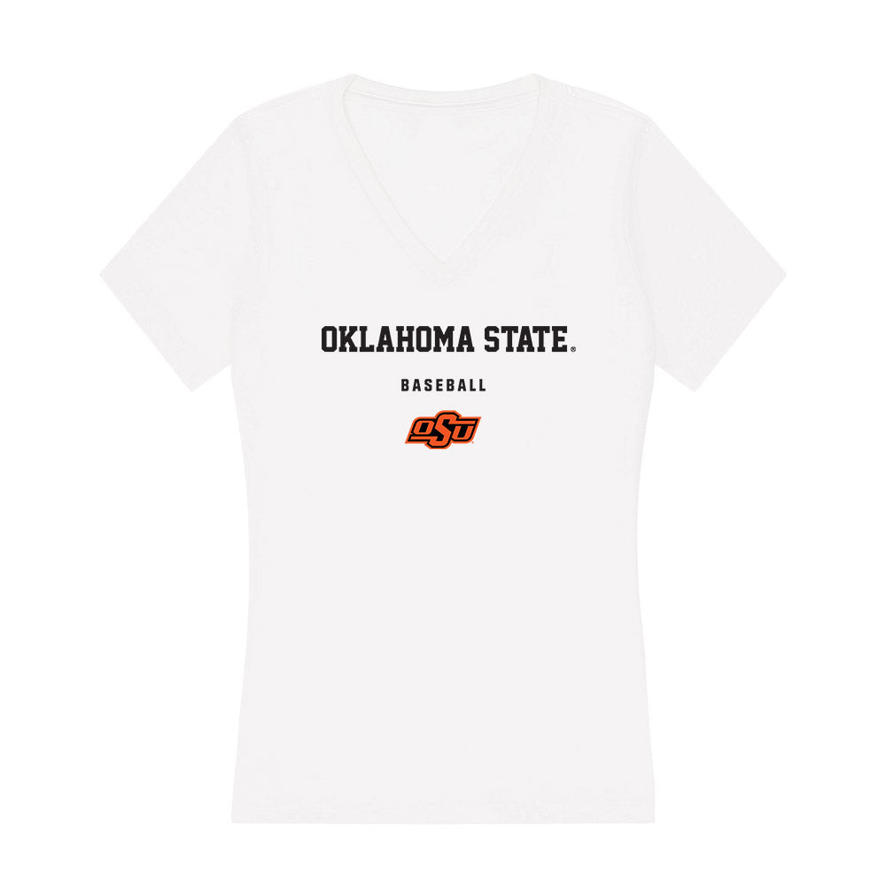 Oklahoma State - NCAA Baseball : Deacon Pomeroy - Women's V-Neck T-Shirt-0