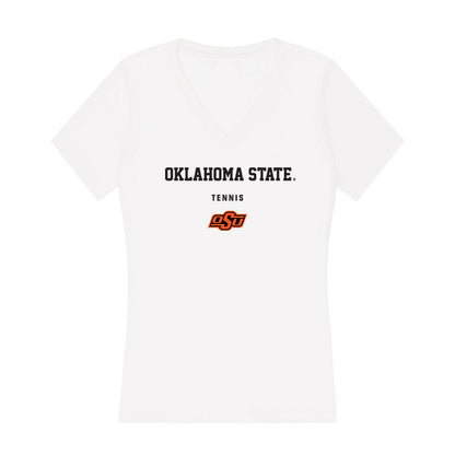 Oklahoma State - NCAA Men's Tennis : Derek Pham - Women's V-Neck T-Shirt-0