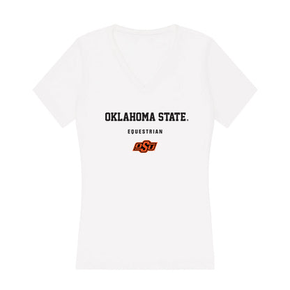 Oklahoma State - NCAA Equestrian : Abby Budd - Women's V-Neck T-Shirt-0