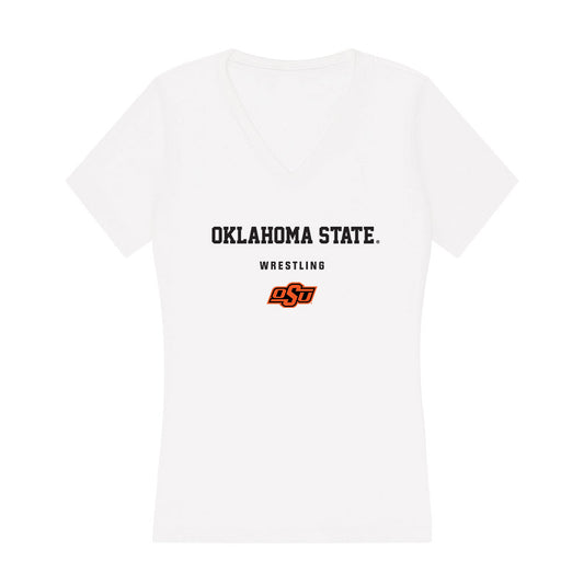 Oklahoma State - NCAA Wrestling : JJ Mccomas - Women's V-Neck T-Shirt-0