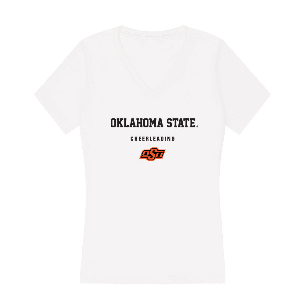 Oklahoma State - NCAA Cheerleading : Morgan Thompson - Women's V-Neck T-Shirt-0