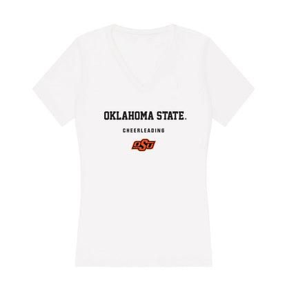 Oklahoma State - NCAA Cheerleading : Morgan Thompson - Women's V-Neck T-Shirt-0