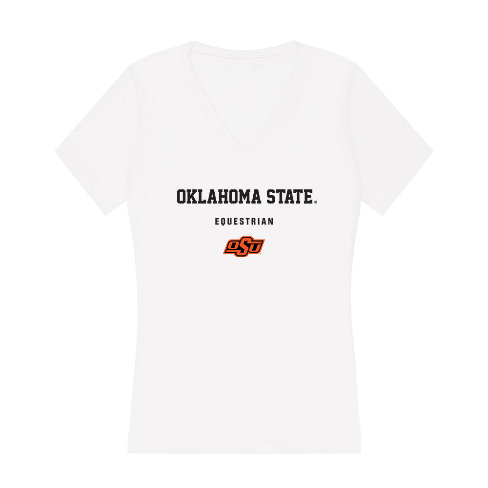 Oklahoma State - NCAA Equestrian : Kate Roman - Women's V-Neck T-Shirt-0