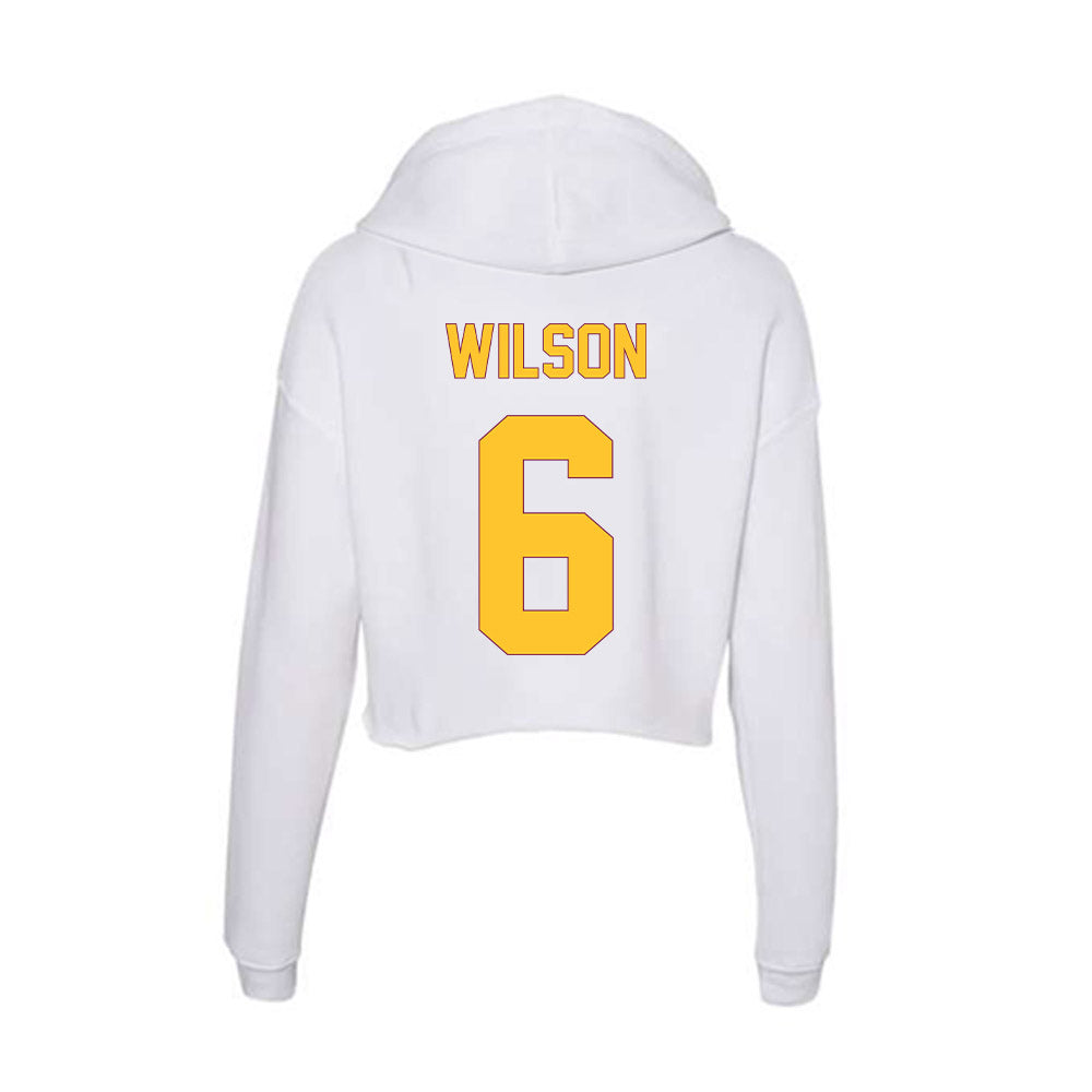 Arizona State - NCAA Football : Adrian Wilson - Classic Shersey Women's Crop Fleece Hooded Sweatshirt-1