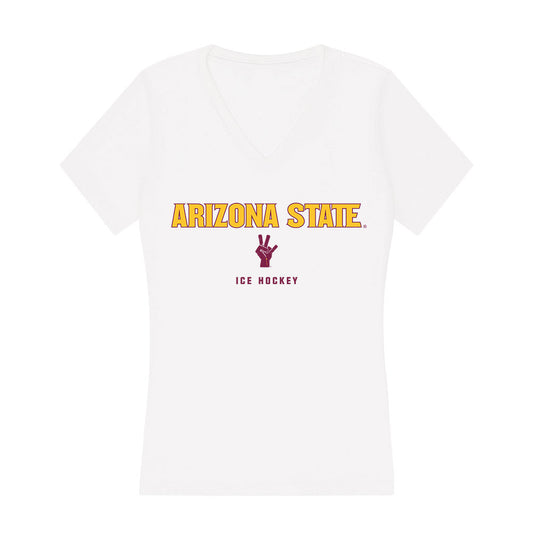 Arizona State - NCAA Men's Ice Hockey : Olivier Houde - Classic Shersey Women's V-Neck T-Shirt-0