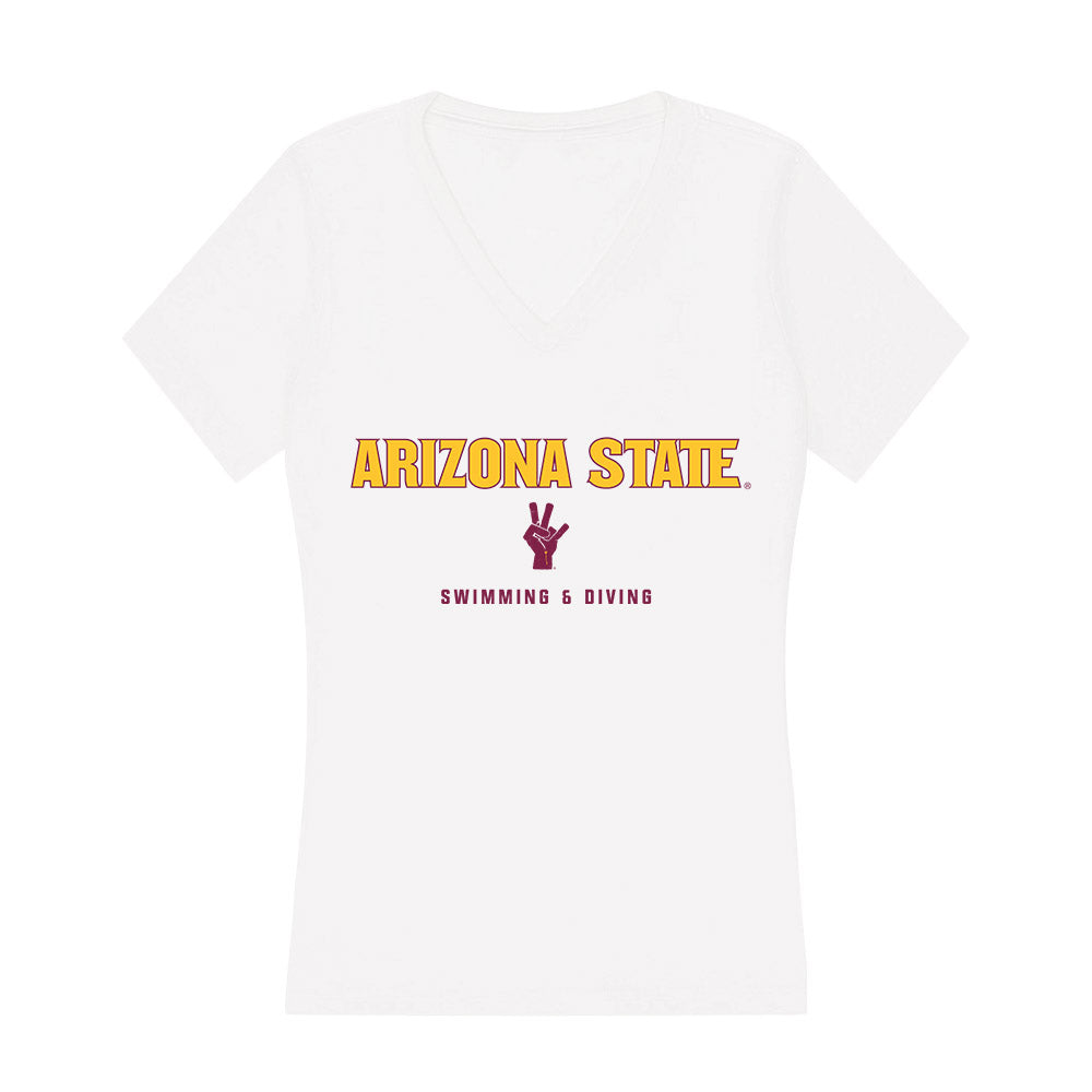 Arizona State - NCAA Men's Swimming & Diving : Jonathon Adam - Classic Shersey Women's V-Neck T-Shirt-0