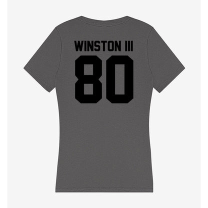 Wake Forest - NCAA Football : Braxton Winston III - Women's V-Neck T-Shirt-1