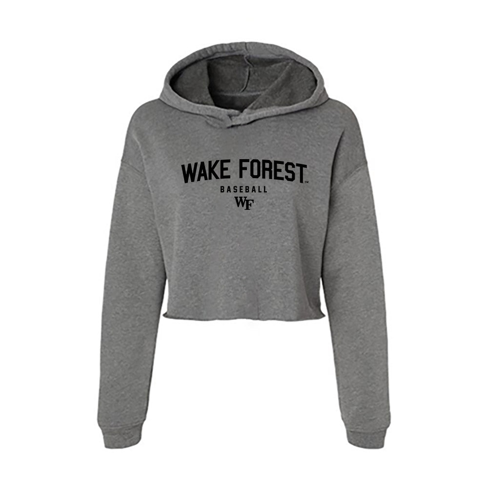 Wake Forest - NCAA Baseball : Griffin Miller - Women's Crop Fleece Hooded Sweatshirt-0