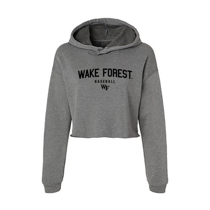 Wake Forest - NCAA Baseball : Griffin Miller - Women's Crop Fleece Hooded Sweatshirt-0