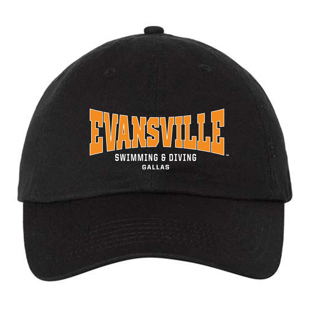 Evansville - NCAA Men's Swimming & Diving : Wyatt Gallas - Dad Hat-0