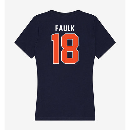 Auburn - NCAA Football : J.J. Faulk - Women's V-Neck T-Shirt-1
