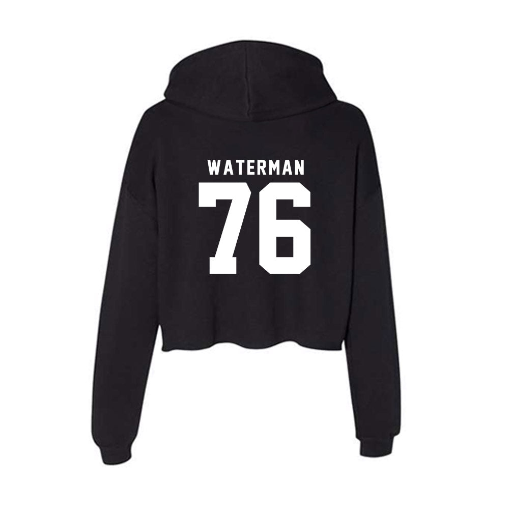 Nebraska - NCAA Football : Rex Waterman - Women's Crop Fleece Hooded Sweatshirt-1