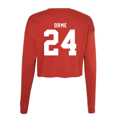 Nebraska - NCAA Men's Basketball : Sam Orme - Women's Cropped Crew Fleece-1